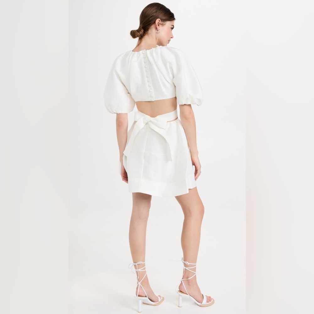 NWT Aje Mimosa Psychedelia Cutout Mini Dress Ivory - Picture 7 of 16
